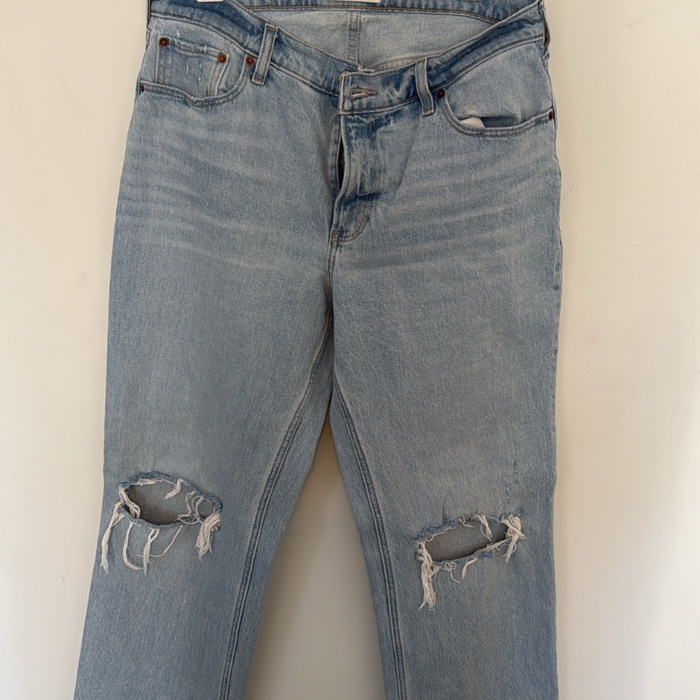 Abercrombie & Fitch Light Blue Distressed Jeans